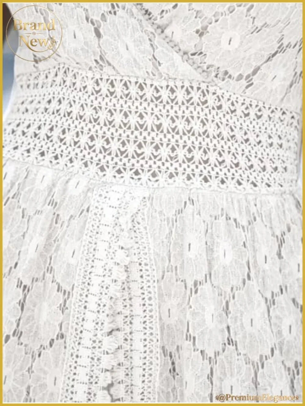 Lace Maxi Jumpsuit V-Neck Sleeveless Smocked Summer Beach Outfit